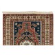 One of a kind Vintage Hand-Knotted Turkish Tribal Medallion Rug in Navy, Rust and Ivory, 100% Wool One of a kind Vintage Hand-Knotted Turkish Tribal Medallion Rug in Navy, Rust and Ivory, 100% Wool