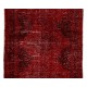 Red Color Over-dyed Handmade Vintage & Modern Turkish Runner