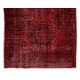 Red Color Over-dyed Handmade Vintage & Modern Turkish Runner