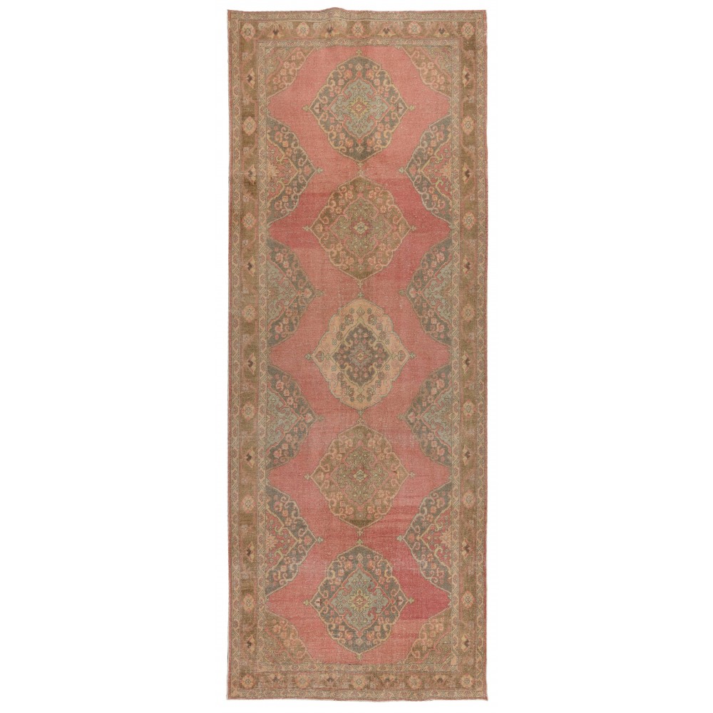 Vintage Central Anatolian Village Runner Rug for Hallway Decor, Handmade Kitchen Rug
