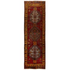One-of-a-Kind Hand-knotted Vintage Wool Turkish Village Runner Rug