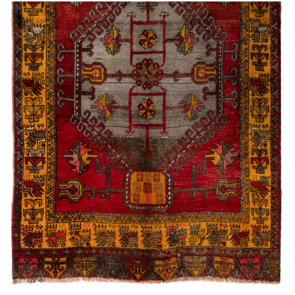 One-of-a-Kind Hand-knotted Vintage Wool Turkish Village Runner Rug