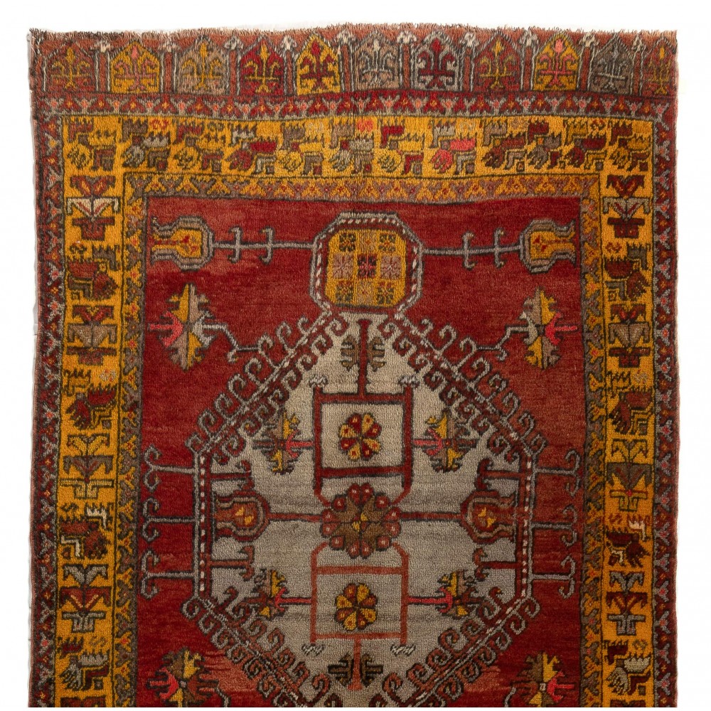 One-of-a-Kind Hand-knotted Vintage Wool Turkish Village Runner Rug