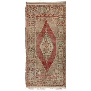 Hand-Knotted Vintage Anatolian Area Rug with Tribal Style, circa 1960