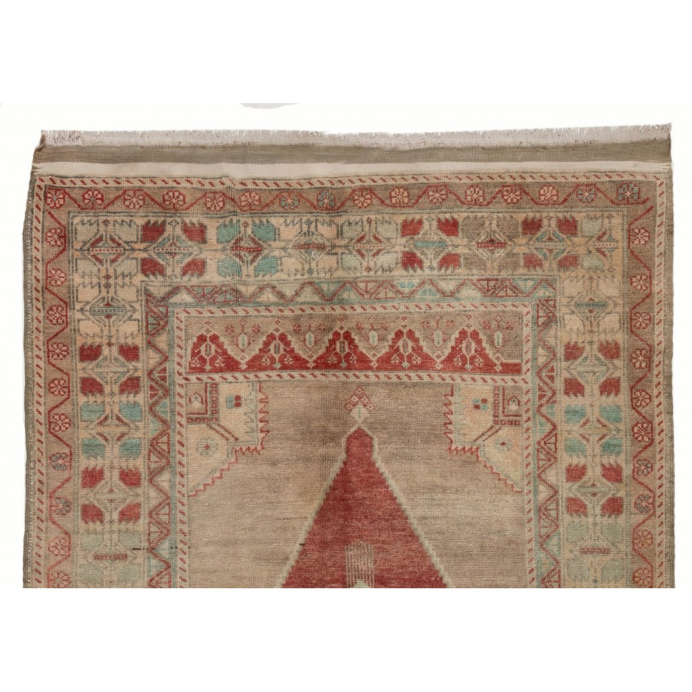 Hand-Knotted Vintage Anatolian Area Rug with Tribal Style, circa 1960, 100% Wool