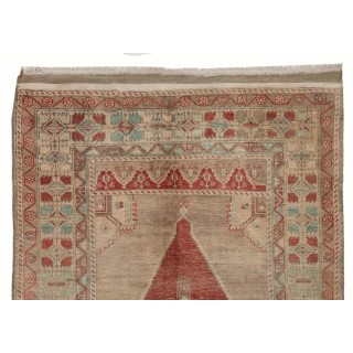 Hand-Knotted Vintage Anatolian Area Rug with Tribal Style, circa 1960, 100% Wool