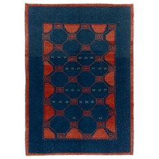 Modern Geometric Area Rug. Contemporary Hand-knotted Wool Carpet