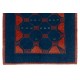 Modern Geometric Rug in Navy Blue and Red Colors, Hand-knotted Turkish Carpet, 100% Wool Modern Geometric Rug in Navy Blue and Red Colors, Hand-knotted Turkish Carpet, 100% Wool