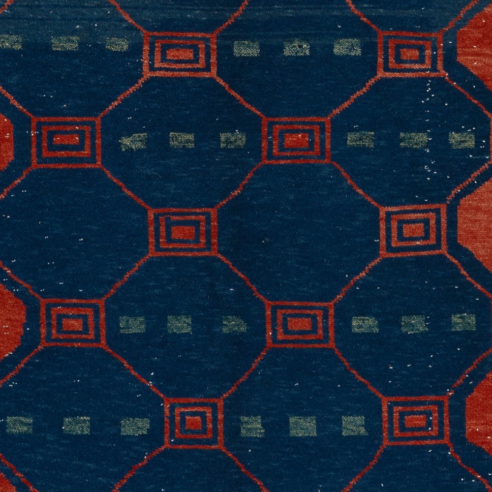 Modern Geometric Area Rug. Contemporary Hand-knotted Wool Carpet