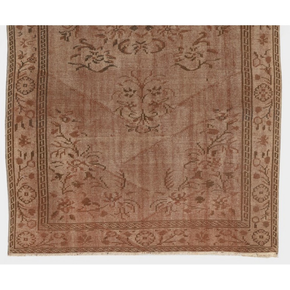 Hand-knotted Vintage Turkish Area Rug with Medallion Design