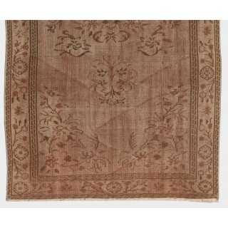 Hand-knotted Vintage Turkish Area Rug with Medallion Design