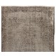 Gray Color Overdyed Distressed Handmade Vintage Turkish Rug