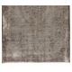 Gray Color Overdyed Distressed Handmade Vintage Turkish Rug