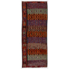 Rare Vintage Anatolian Kilim Rug. Flat-woven Wool Floor Covering