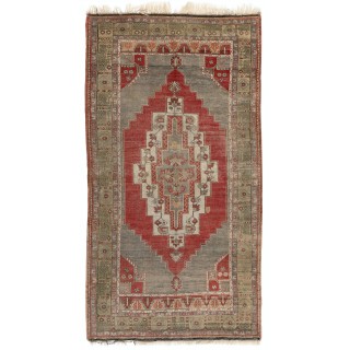 Mid-Century Handmade Anatolian Area Rug with Tribal Style, circa 1950