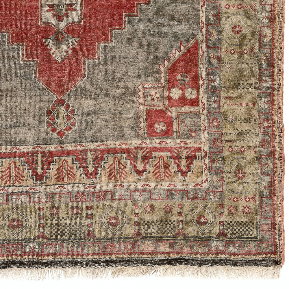 Mid-Century Handmade Anatolian Area Rug with Tribal Style, circa 1950