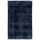 Plain Solid Navy Blue Color Vintage Rug. Great 4 Modern Interiors