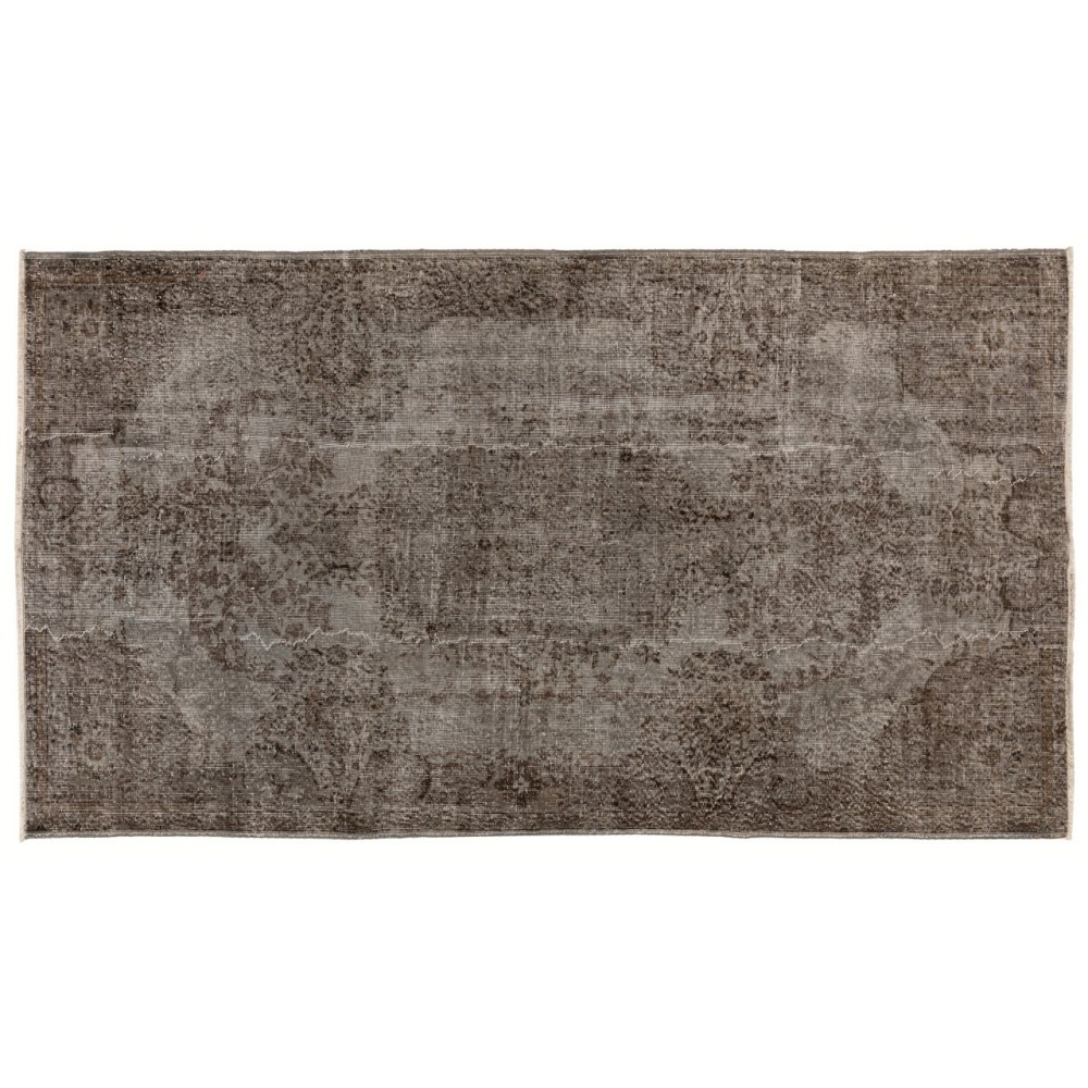 Vintage Handmade Turkish Rug Over-dyed in Gray for Modern Interiors