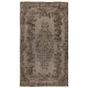 Gray Color Overdyed Handmade Vintage Turkish Rug