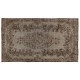 Gray Color Overdyed Handmade Vintage Turkish Rug