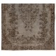 Gray Color OVERDYED Handmade Vintage Turkish Rug