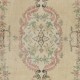 Aubusson Inspired Vintage Handmade Turkish Rug in Peach, Pale Yellow