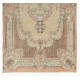 Aubusson Inspired Vintage Handmade Turkish Rug in Peach, Pale Yellow