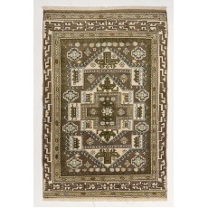 New Handmade Central Anatolian Wool Rug with Geometric Patterns
