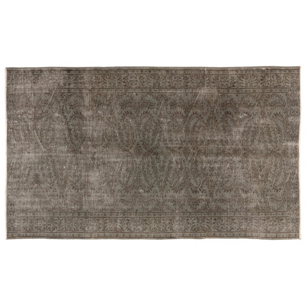 Gray Modern Handmade Turkish Rug, Vintage Wool Carpet for Bedroom, Living Room & Kitchen Decor