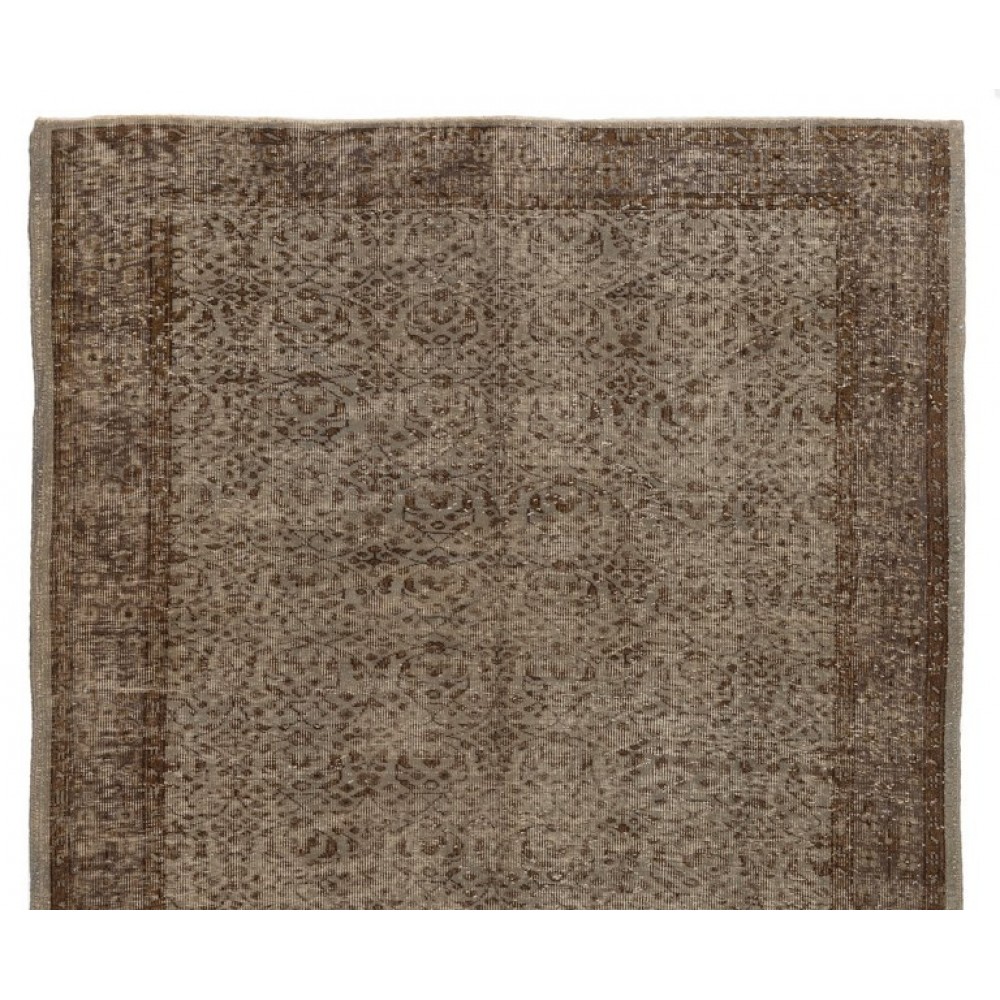 Handmade Vintage Turkish Rug in Gray & Brown. Great 4 Modern Interiors