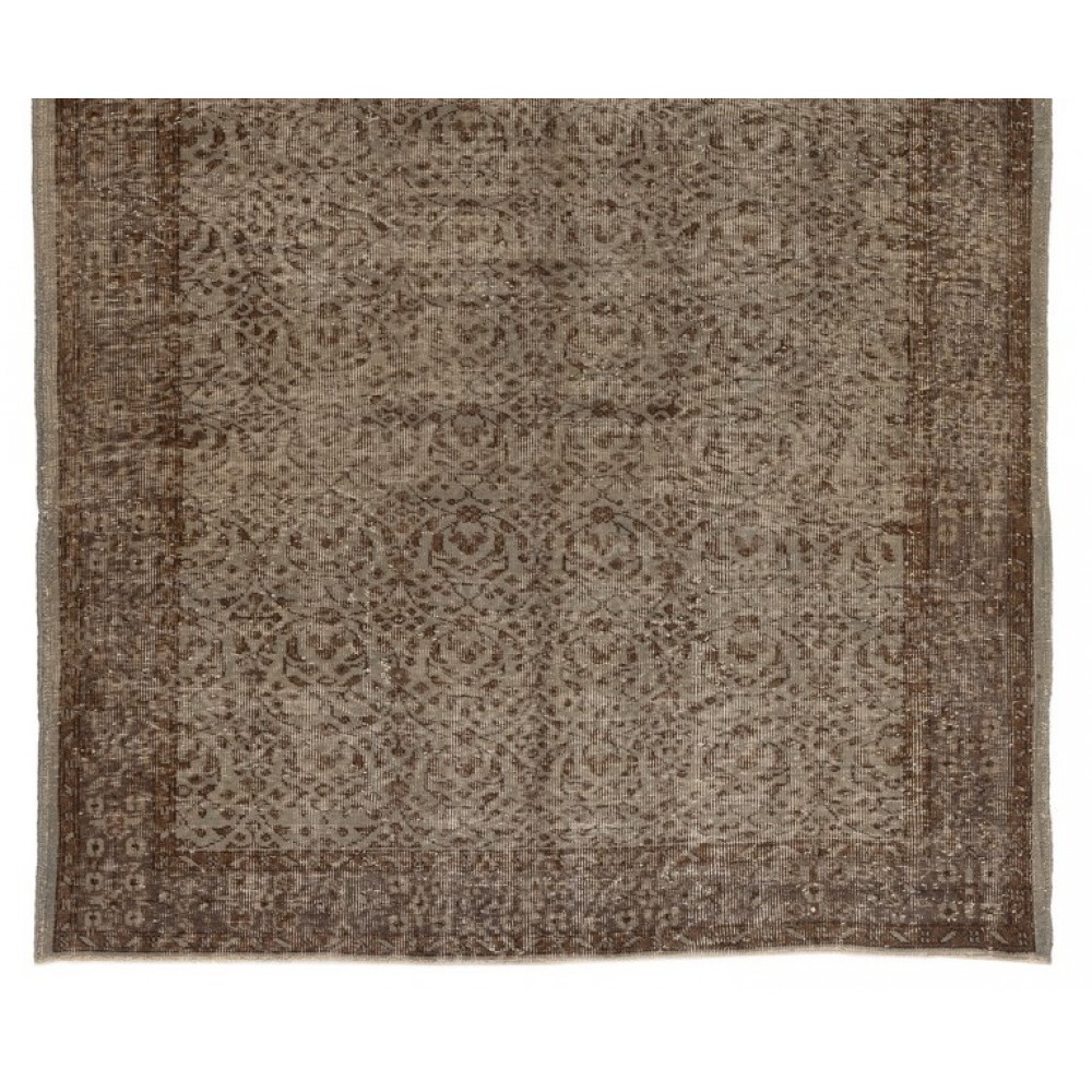 Handmade Vintage Turkish Rug in Gray & Brown. Great 4 Modern Interiors