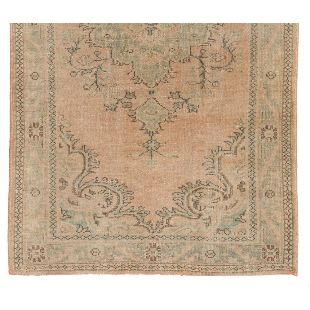 Vintage Handmade Oushak Area Rug in Faded Red