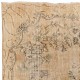 Midcentury Hand-Knotted Anatolian Oushak Rug in Neutral Colors
