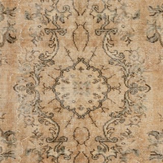 Midcentury Hand-Knotted Anatolian Oushak Rug in Neutral Colors