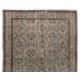 Handmade Upcycled Turkish Rug Over-Dyed in Gray for Modern Interiors