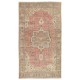 Hand-knotted Vintage Turkish Area Rug with Medallion Design