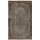 Gray Color Overdyed Handmade Vintage Turkish Rug, distressed look
