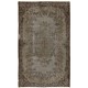 Gray Color OVERDYED Handmade Vintage Turkish Rug, distressed look 