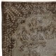 Gray Color Overdyed Handmade Vintage Turkish Rug, distressed look