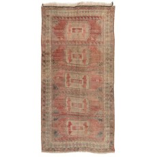 Vintage Hand-Knotted Turkish Village Runner Rug, 100% Wool