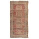 Vintage Hand-Knotted Turkish Village Runner Rug, 100% Wool