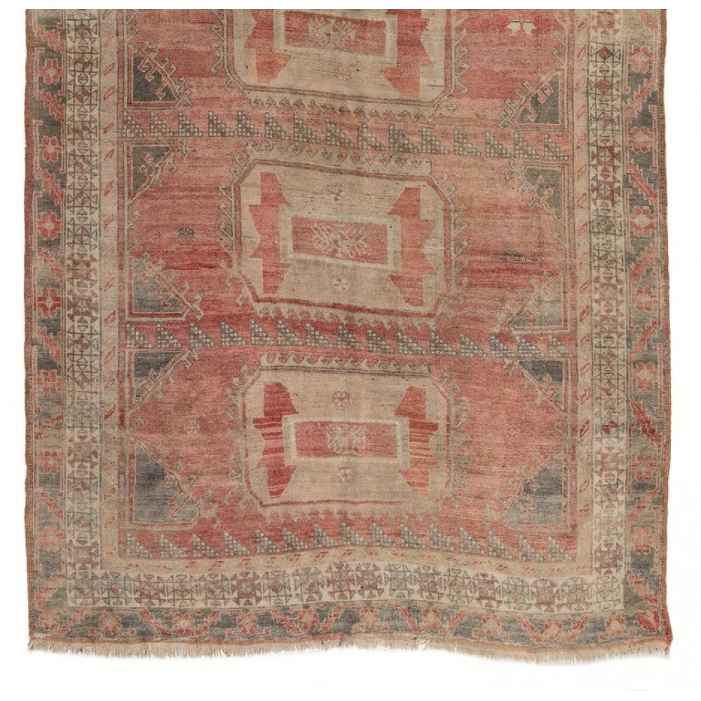 Vintage Hand-Knotted Turkish Village Runner Rug, 100% Wool