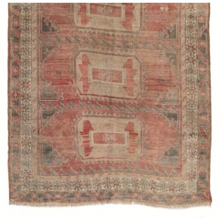 Vintage Hand-Knotted Turkish Village Runner Rug, 100% Wool