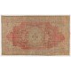 One-of-a-Kind Vintage Hand-knotted Turkish Area Rug in Warm Red and Gold