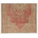 One-of-a-Kind Vintage Hand-knotted Turkish Area Rug in Warm Red and Gold