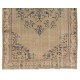 Hand-knotted Vintage Wool Turkish Area Rug in Neutral Colors