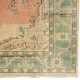 Vintage Medallion Oushak Rug with Soft Peach, Green, Sand, Brown Colors