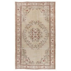Vintage Oushak Rug in Soft Colors, Ideal for Home & Office Decor