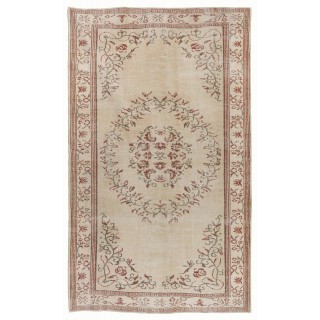 Vintage Oushak Rug in Soft Colors, Ideal for Home & Office Decor
