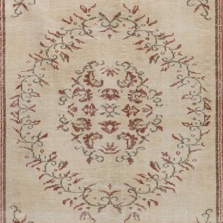 Vintage Oushak Rug in Soft Colors, Ideal for Home & Office Decor